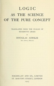 Cover of Logic as the Science of the Pure Concept — A Closer Reading