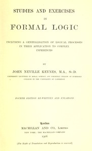 Cover of Studies and Exercises in Formal Logic — Inside the Classic