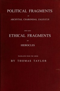 Cover of Political fragments of Archytas,...